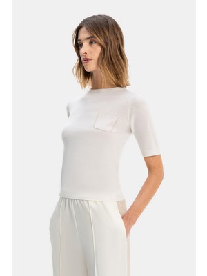 Vakko By Fabıana Fılıppı Ecru Cashmere-Silk Knit Sweater