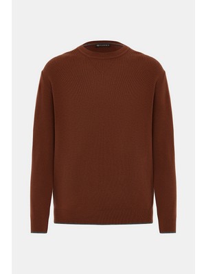 Vakko Round Neck Thick Knit Sweater