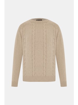Vakko Round Neck Cashmere Knit Sweater