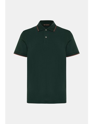 Vakko Buttoned Polo Collar Short Sleeve T-Shirt