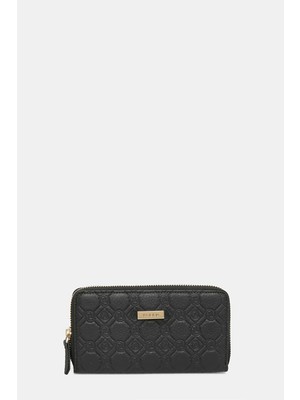 Vakko Brown Monogram Leather Wallet