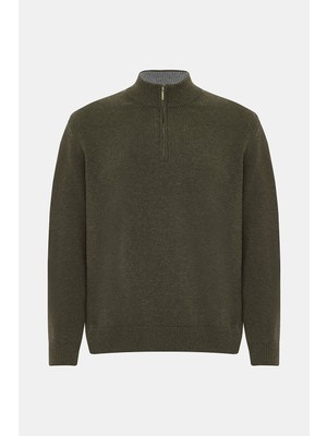Vakko Zip Mock Neck Knit Sweater