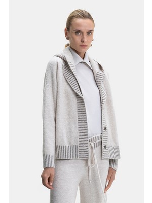 Vakko Ecru Wool Knit Sweater