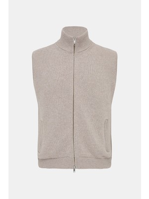 Vakko Zippered Knit Vest