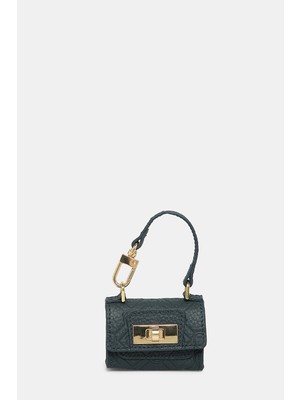 Vakko Navy Monogram Leather Bag Accessories