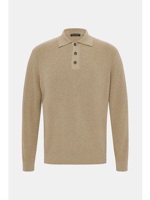 Vakko Polo Collar Thick Knit Sweater