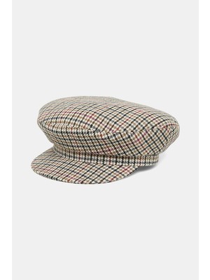 Helene Berman Beige Plaid Hat