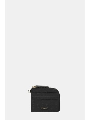 Vakko Black Monogram Wallet