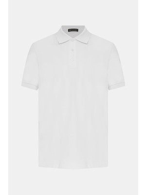 Vakko Buttoned Polo Collar Short Sleeve T-Shirt