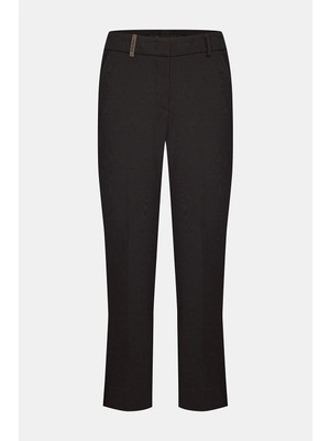 Vakko By Peserıco Dark Brown Slim-Leg Trousers