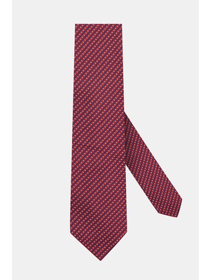 Vakko Red Micro Patterned Silk Tie