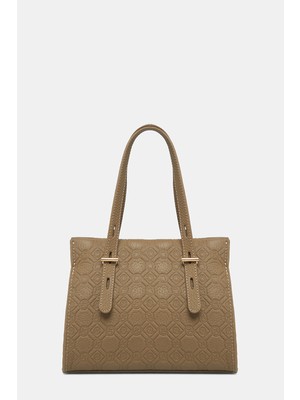 Vakko Mink Monogram Leather Bag