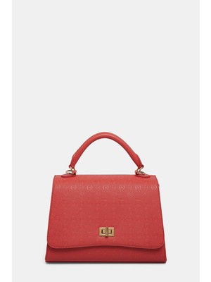 Vakko Red Monogram Bag