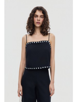 Staud Black Strappy Blouse