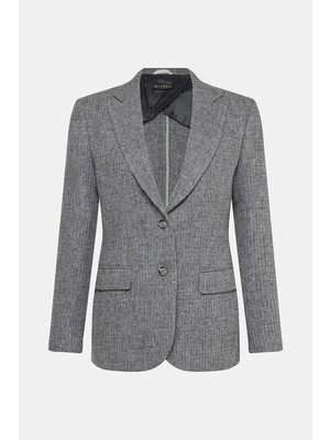 Vakko Grey Wool Jacket