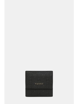 Vakko Black Monogram Wallet