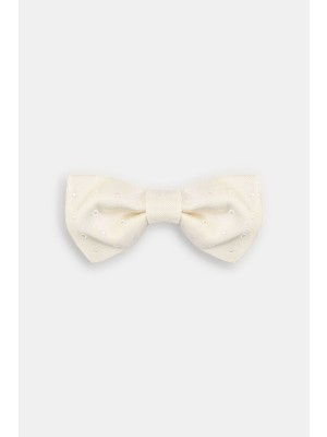Vakko Patterned Ecru Silk Bow Tie