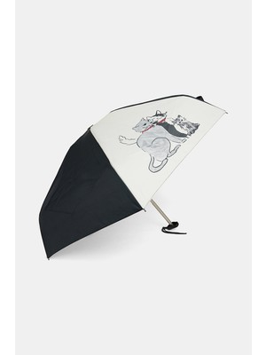 Guy De Jean Printed Black Umbrella