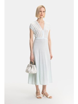 Vakko Mint Sleeveless Dress