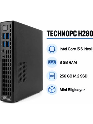 Technopc H280 I5 6. Nesil 8 GB Ram 256 GB M.2 SSD Mini Bilgisayar-2el