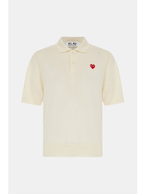 Comme Des Garçons Comme Des Garcons Play Ecru T-Shirt