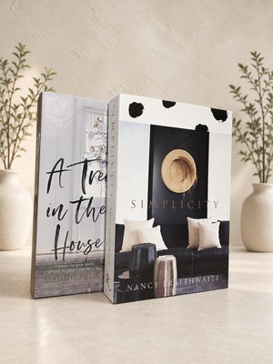 Lumeya Home Simplicity & A Tree In The House Dekoratif Kitap Kutu Seti 2’li – Beyaz Siyah