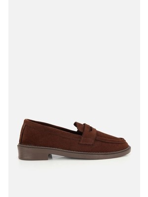 Yaya By Hotiç Kadın Kahverengi Süet Klasik Loafer