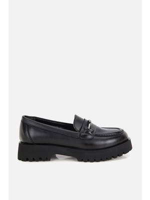 Yaya By Hotiç Kadın Siyah Tokalı Kalın Tabanlı Loafer