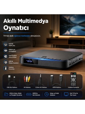 Desobry Mini DVD Oynatıcı "eski Disklerinizi HDMI ile Yeni Ekranlara Taşıyın"