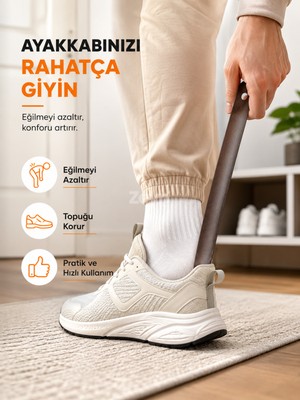 Zeyn Gross Metal Ayakkabı Çekeceği 30 cm - Dayanıklı Metal Kerata - Ergonomik Ayakkabı Giydirici