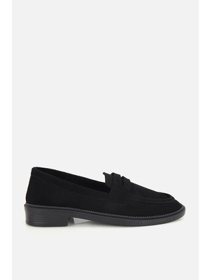 Yaya By Hotiç Kadın Siyah Süet Klasik Loafer
