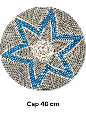 El Yapımı Rattan Dekoratif Duvar Tabağı – 40 cm