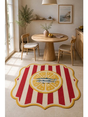 Rugs Modern Halı Arya Muse Özel Tasarım Bej, Turuncu ve Bordo Ince Dokuma Salon Halısı