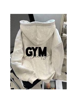 Makent Moda Sheın Kadın Harf Baskılı Uzun Kollu Günlük Athleisure Bol Sweatshirt, Sonbaharlık, Noel Antrenman Sp