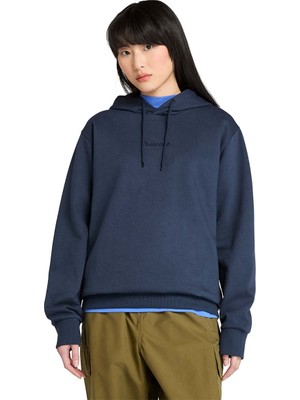 Timberland Emboridered Logo Brushback Erkek Lacivert Kapüşonlu Sweatshirt