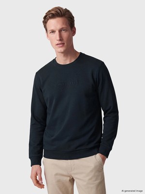 Lc Waikiki Yeni Sezon Yeşil Bisiklet Yaka Baskılı Erkek Sweatshirt