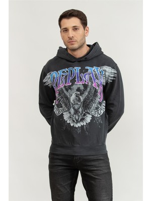 Replay Regular Men's Hooded Sweatshirt Black