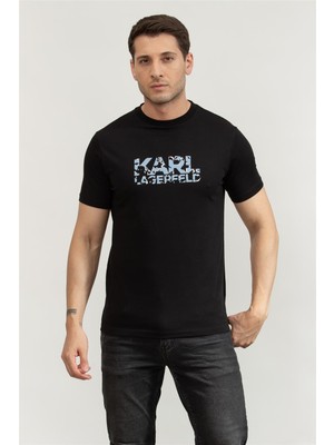 Karl Lagerfeld Men's Crew Neck T-Shirt Black