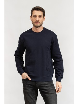 Ea7 Men's Crew Neck Sweatshirt Blue