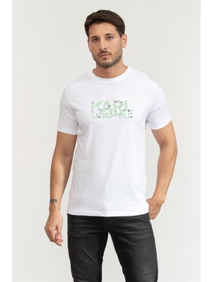 Karl Lagerfeld Men's Crew Neck T-Shirt White