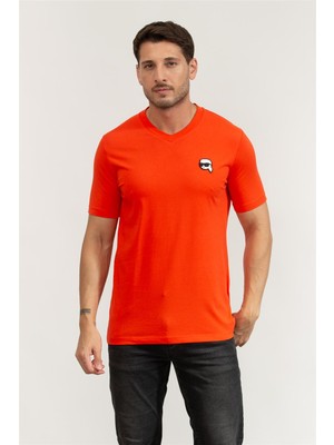 Karl Lagerfeld Men's V-Neck T-Shirt Multicolor
