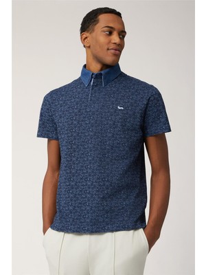 Harmont&blaıne Harmont Blaine Men's Polo Collar T-Shirt Navy