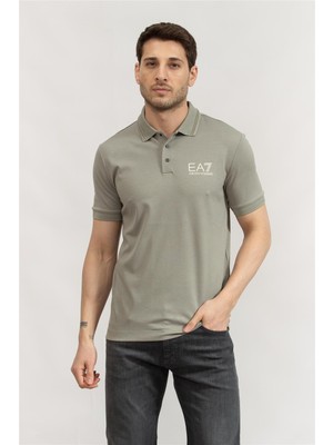 Ea7 Men's Polo Collar T-Shirt Smoke Grey