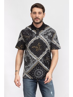 Just Cavallı Just Cavalli Men's Polo Collar T-Shirt Black