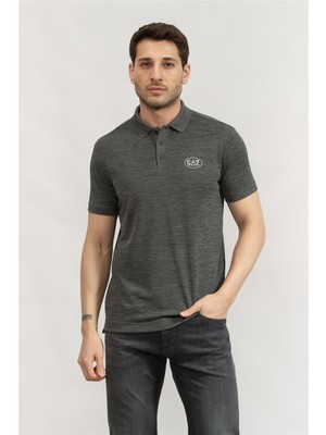 Ea7 Men's Polo Collar T-Shirt Multicolor