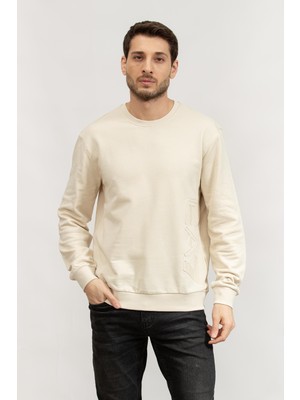 Ea7 Men's Crew Neck Sweatshirt Beige