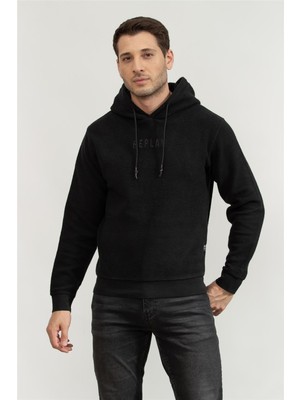 Replay Regular Men's Hooded Sweatshirt Black