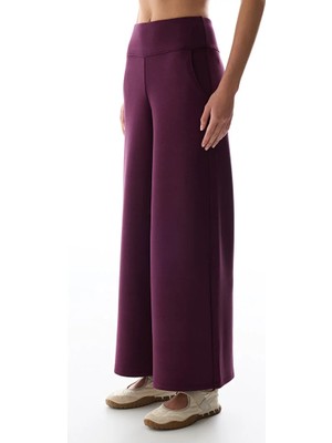 Penti Burgundy High Waist Wide-Leg Pants