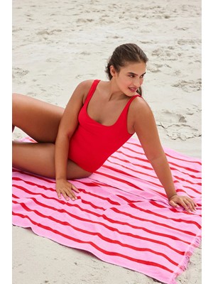 Penti Red Astrid Sport Textured Swimsuit