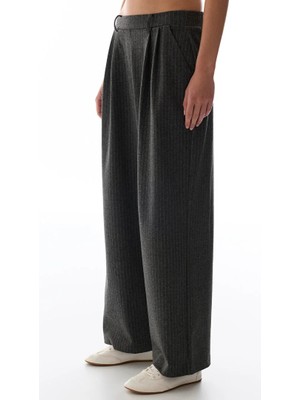 Penti Anthracite Striped Wide-Leg Pants